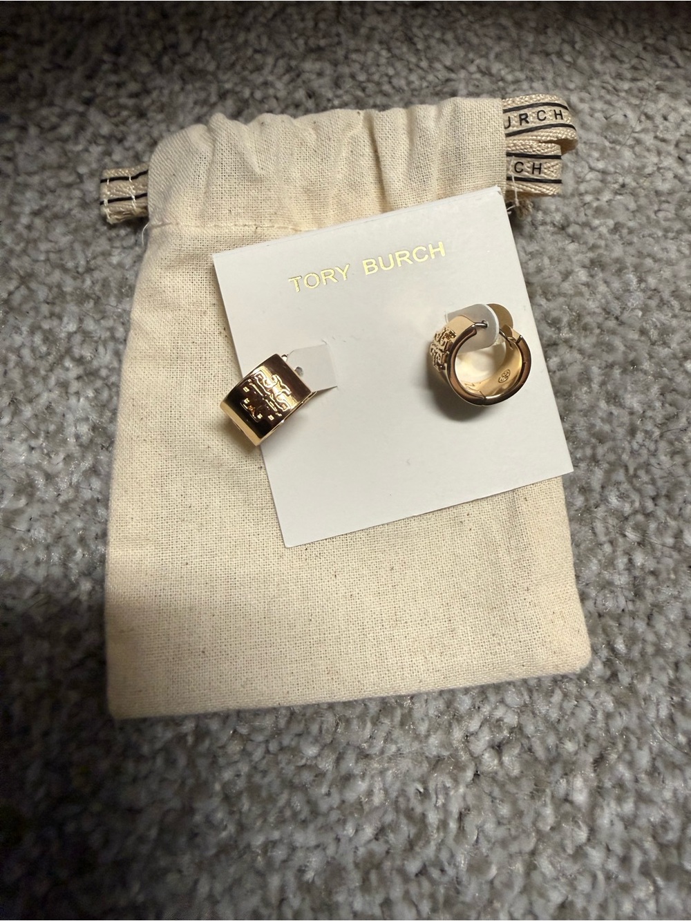 Tory Burch Britten Huggie earrings